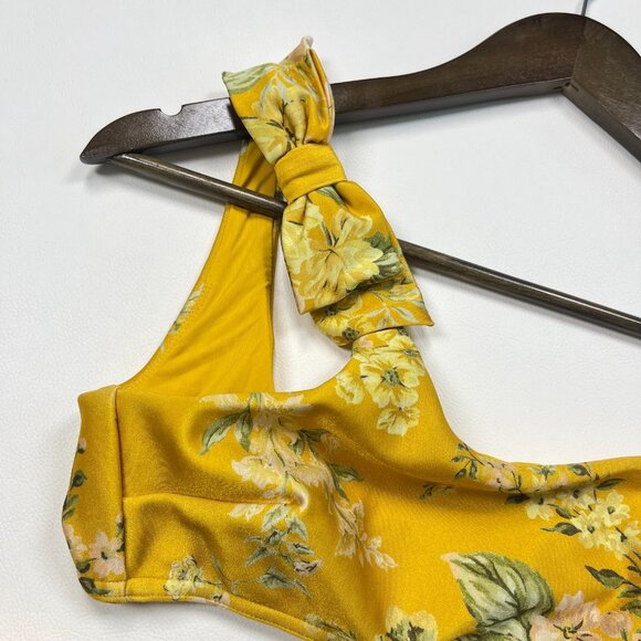NWOT Zimmermann Amelie Bow Bikini Set Amber Garden Floral One Shoulder Size 3 - Picture 3 of 10